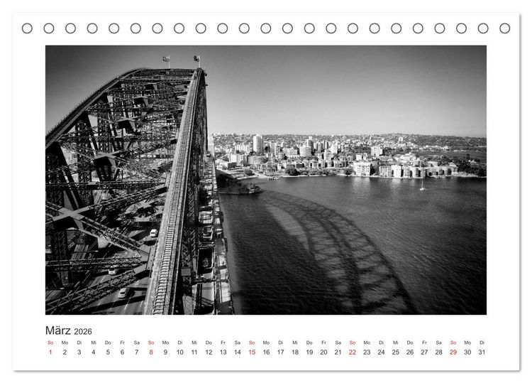 Produktbild: SYDNEY Monochrom (Tischkalender 2026 DIN A5 quer), CALVENDO Monatskalender