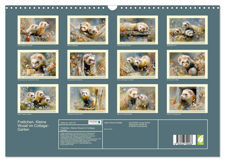 Produktbild: Frettchen. Kleine Wusel im Cottage-Garten (Wandkalender 2027 DIN A3 quer), CALVENDO Monatskalender