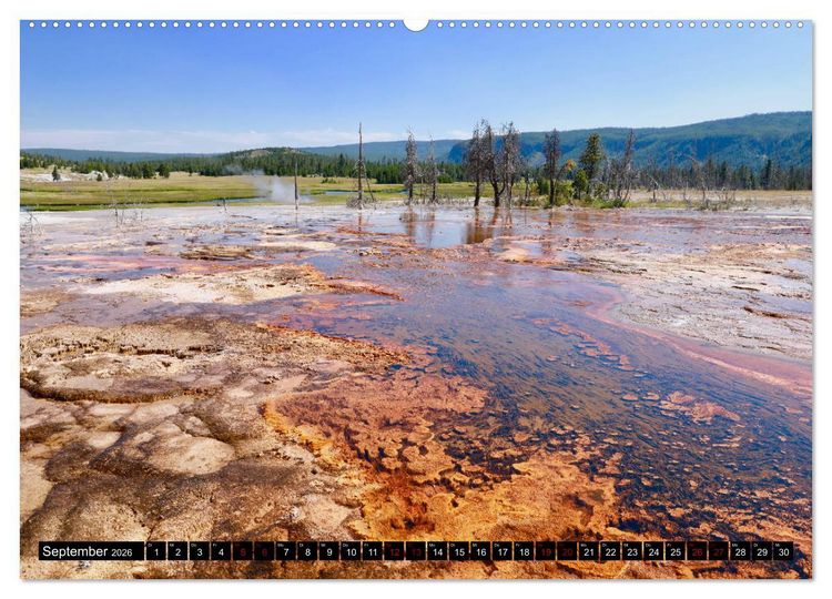Produktbild: Wunderwelt Yellowstone 2026 (hochwertiger Premium Wandkalender 2026 DIN A2 quer), Kunstdruck in Hochglanz