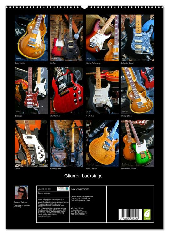 Produktbild: Gitarren backstage (hochwertiger Premium Wandkalender 2026 DIN A2 hoch), Kunstdruck in Hochglanz