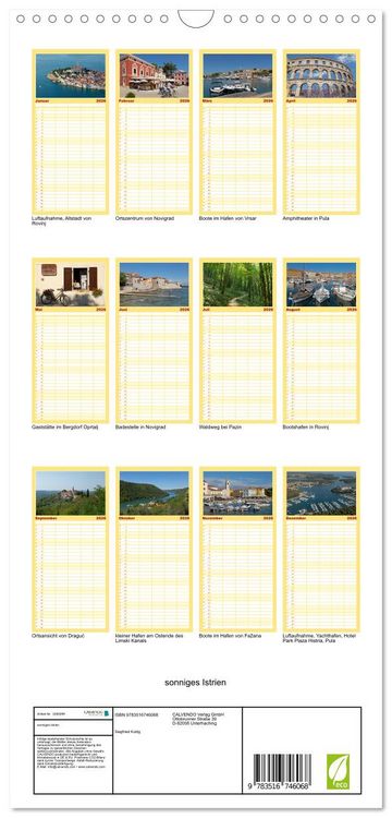 Produktbild: Familienplaner 2026 - sonniges Istrien mit 5 Spalten (Wandkalender, 21 x 45 cm) CALVENDO