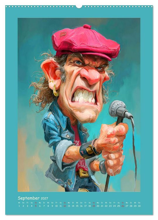 Produktbild: Rock-Rhythmus. Karikaturen zwischen Kunst und Kult (Wandkalender 2027 DIN A2 hoch), CALVENDO Monatskalender