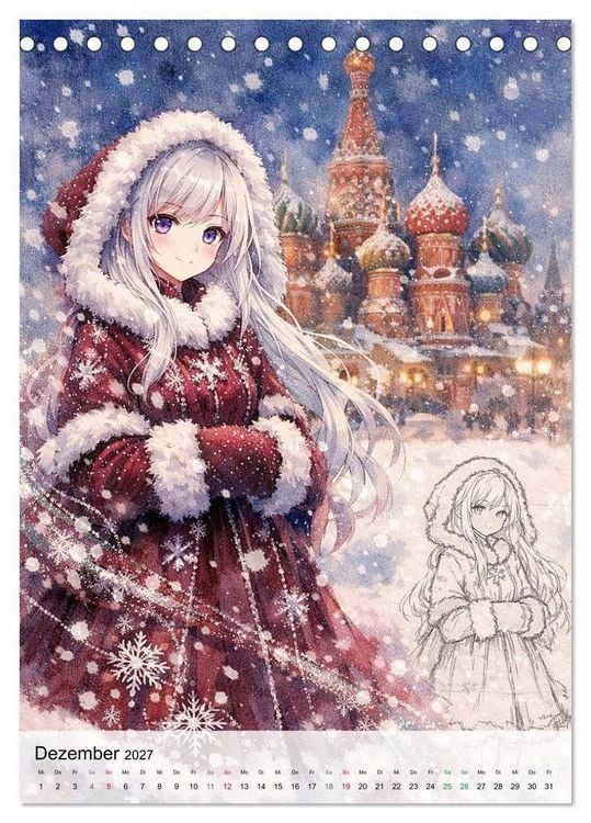 Produktbild: Anime Weltreise (Tischkalender 2027 DIN A5 hoch), CALVENDO Monatskalender