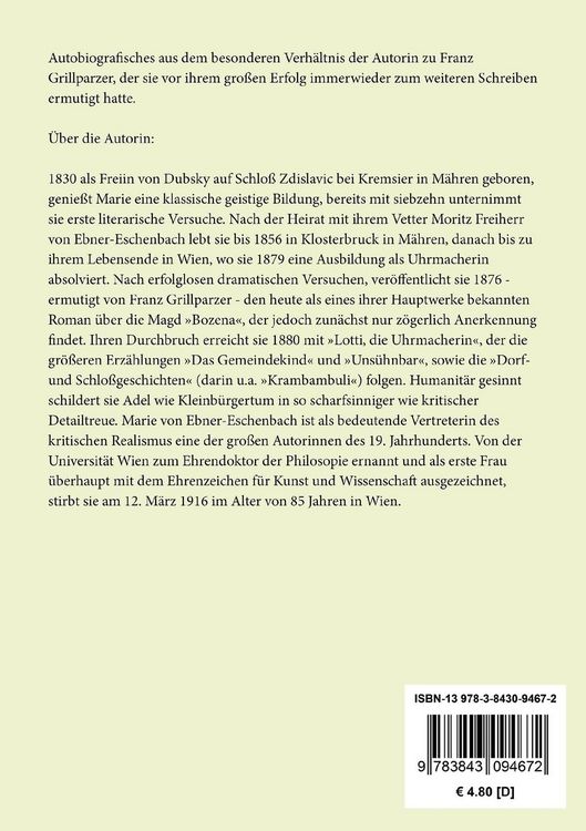 Produktbild: Meine Erinnerungen an Grillparzer