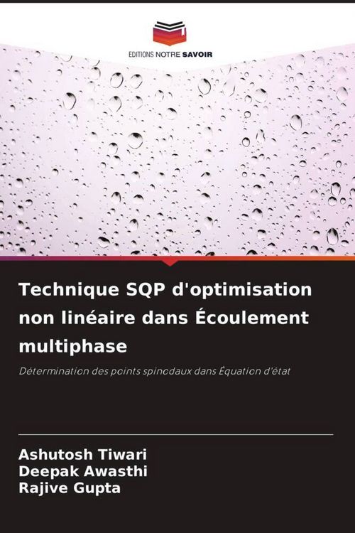 Produktbild: Technique SQP d'optimisation non lin&eacute;aire dans &Eacute;coulement multiphase