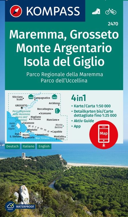 Bild vom Artikel KOMPASS Wanderkarte 2470 Maremma, Grosseto, Monte Argentario, Isola del Giglio 1:50.000 vom Autor 