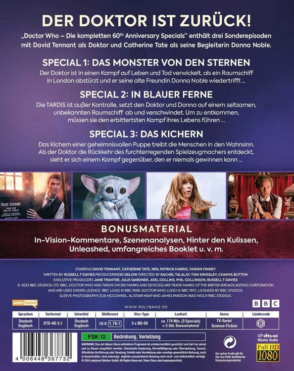Produktbild: Doctor Who &ndash; Die kompletten 60th Anniversary Specials [3 BRs]
