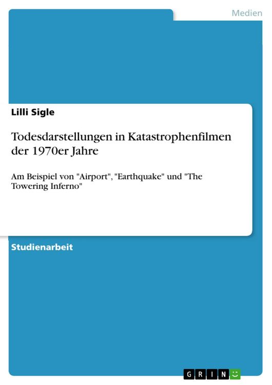 Produktbild: Todesdarstellungen in Katastrophenfilmen der 1970er Jahre