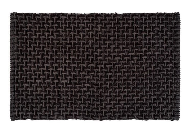 Produktbild: Badteppich Mod. Ecoli, schwarz-anthrazit, Polyester/Baumwolle, 50x80 cm, rutschfest beschichtet,