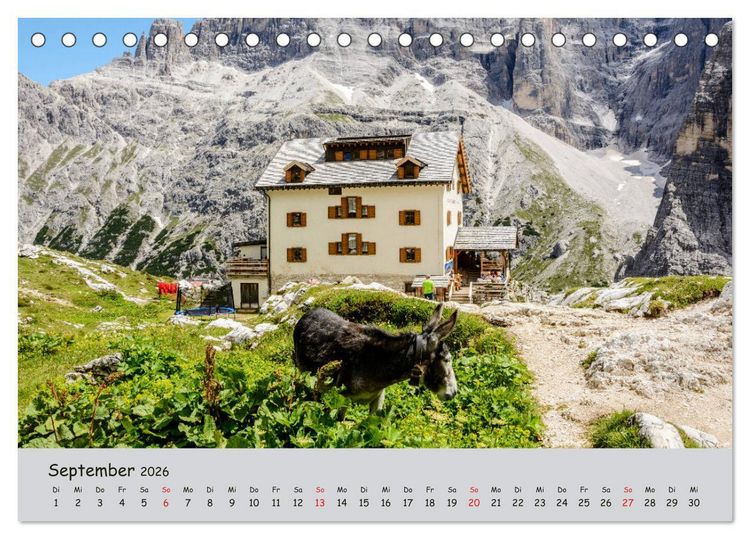 Produktbild: Wandern in den Dolomiten (Tischkalender 2026 DIN A5 quer), CALVENDO Monatskalender
