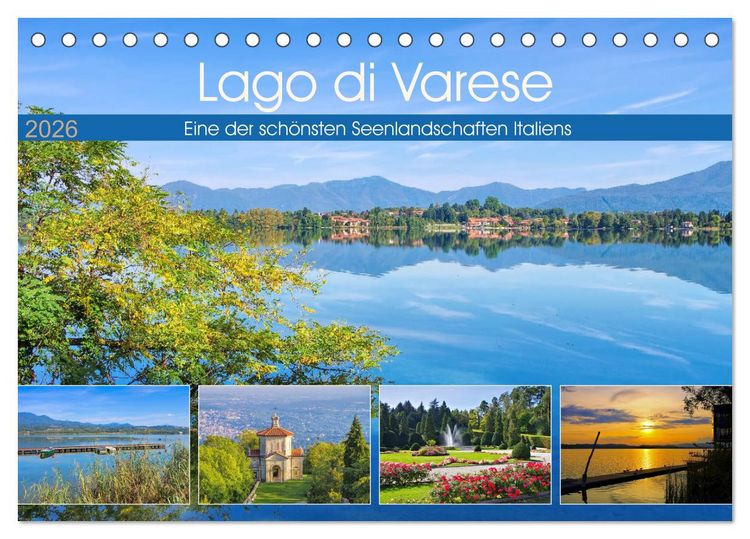 Produktbild: Lago di Varese - Eine der sch&ouml;nsten Seenlandschaften Italiens (Tischkalender 2026 DIN A5 quer), CALVENDO Monatskalender