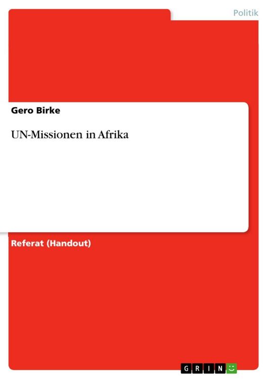Produktbild: UN-Missionen in Afrika