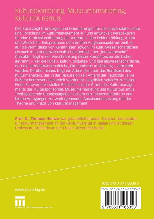 Produktbild: Kultursponsoring, Museumsmarketing, Kulturtourismus