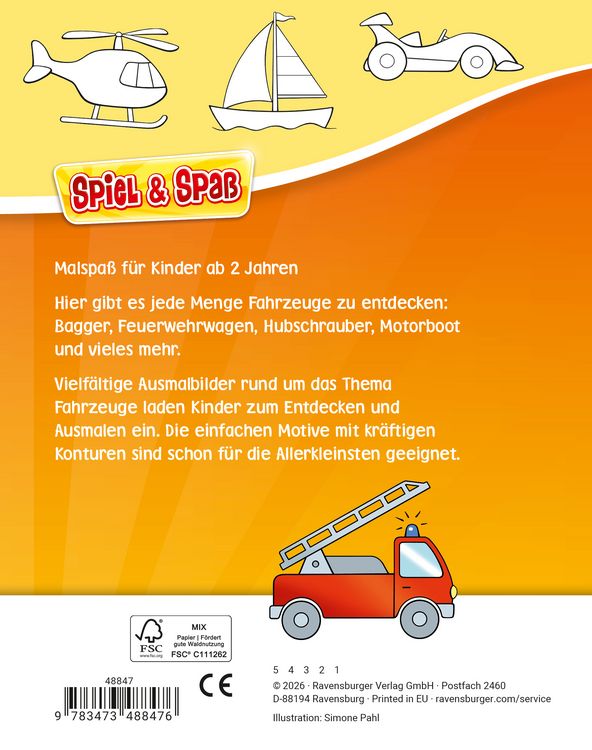 Produktbild: Spiel & Spa&szlig; - Mein allererster Malblock: Fahrzeuge