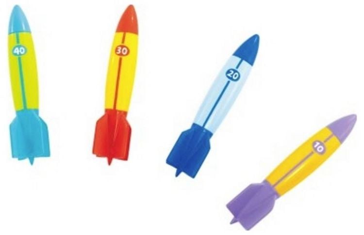 Produktbild: Intex Unterwasser Torpedos Spielzeug, Tauchspiel f&uuml;r Kinder, Dive Toys mit Punktwerten, Buntes Wasserspiel f&uuml;r Pool & Schwimmbad