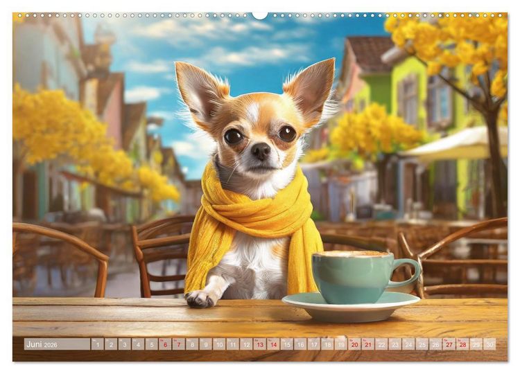 Produktbild: Chillige Chihuahuas - Entspannte Fellnasen genie&szlig;en das Leben (Wandkalender 2026 DIN A2 quer), CALVENDO Monatskalender