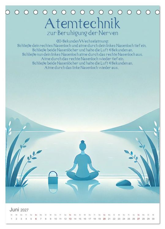 Produktbild: Dein Anti-Stress Kalender - Monatliche Inspirationen f&uuml;r mehr Entspannung (Tischkalender 2027 DIN A5 hoch), CALVENDO Monatskalender