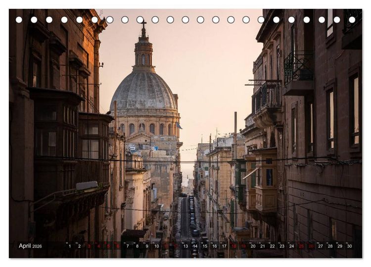Produktbild: Valletta - Morbide Sch&ouml;nheit im Mittelmeer (Tischkalender 2026 DIN A5 quer), CALVENDO Monatskalender