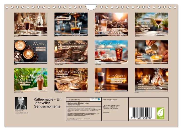 Produktbild: Kaffeemagie - Ein Jahr voller Genussmomente (Wandkalender 2026 DIN A4 quer), CALVENDO Monatskalender