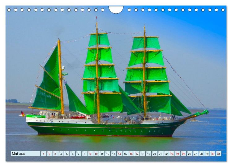 Produktbild: Ein detaillierter Blick auf Segelschiffe (Wandkalender 2026 DIN A4 quer), CALVENDO Monatskalender