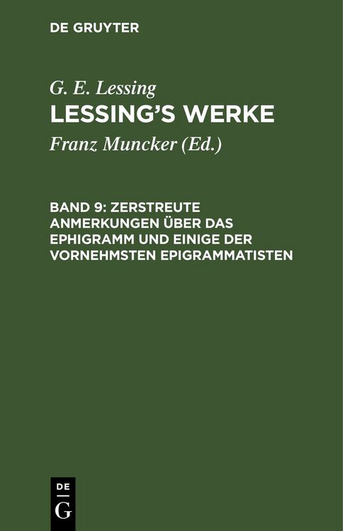 Produktbild: Zerstreute Anmerkungen &uuml;ber das Ephigramm und einige der vornehmsten Epigrammatisten