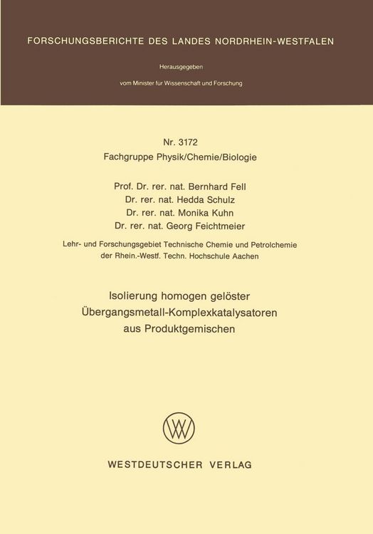 Produktbild: Isolierung homogen gel&ouml;ster &Uuml;bergangsmetall-Komplexkatalysatoren aus Produktgemischen