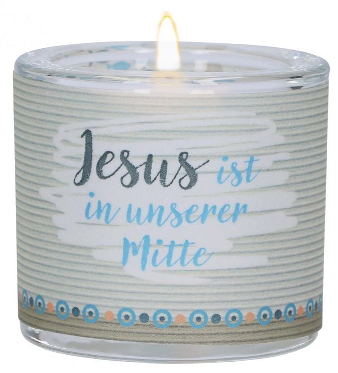 Produktbild: Glaswindlicht zur Erstkommunion - Jesus ist in unserer Mitte