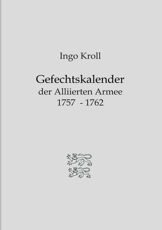 Produktbild: Gefechtskalender der Alliierten Armee 1757-1762
