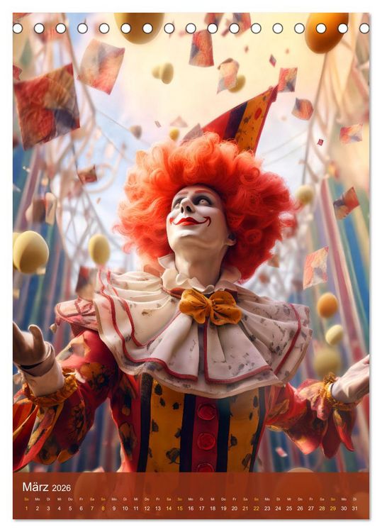 Produktbild: Ein Hauch von Magie - Schrille Clowns im Rampenlicht (Tischkalender 2026 DIN A5 hoch), CALVENDO Monatskalender