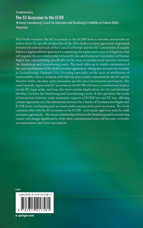Produktbild: The EU Accession to the ECHR