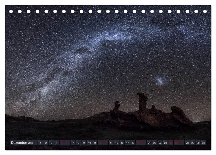 Produktbild: Atacama: Karge W&uuml;ste, m&auml;chtige Vulkane und farbenpr&auml;chtige Lagunen (Tischkalender 2026 DIN A5 quer), CALVENDO Monatskalender