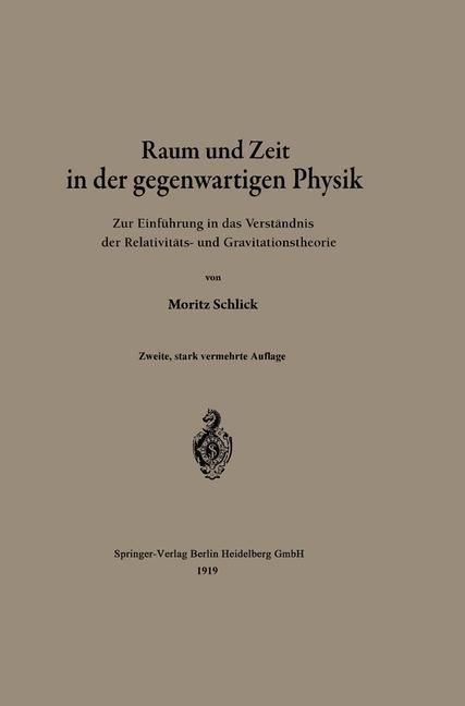 Produktbild: Raum und Zeit in der gegenw&auml;rtigen Physik