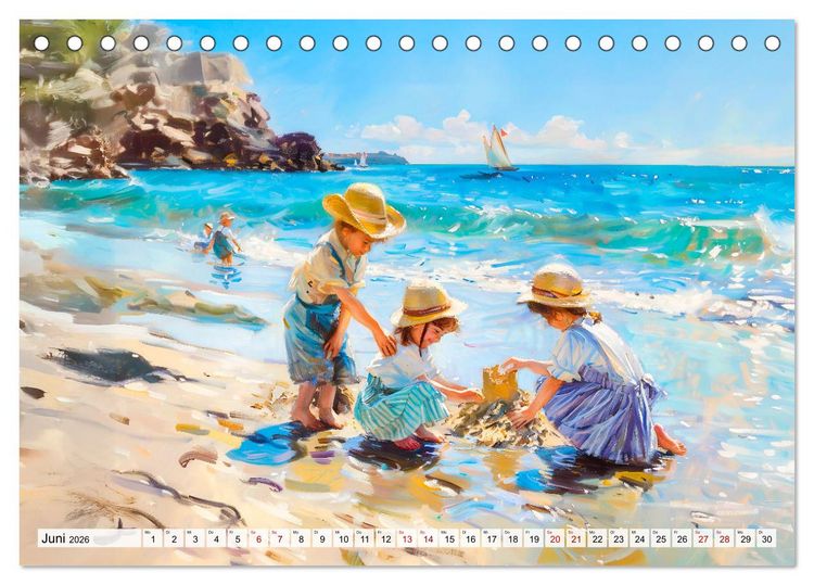 Produktbild: Ein Tag am Meer - Durch die Augen der Impressionisten (Tischkalender 2026 DIN A5 quer), CALVENDO Monatskalender