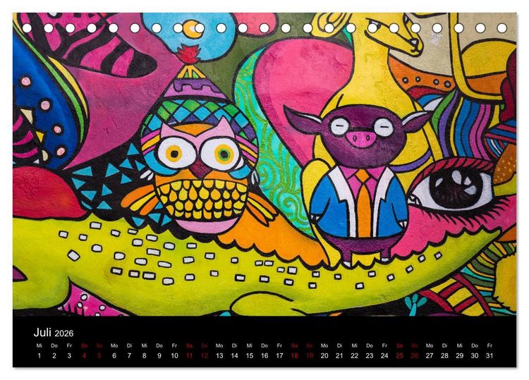 Produktbild: Graffiti und Street Art in La Paz (Tischkalender 2026 DIN A5 quer), CALVENDO Monatskalender