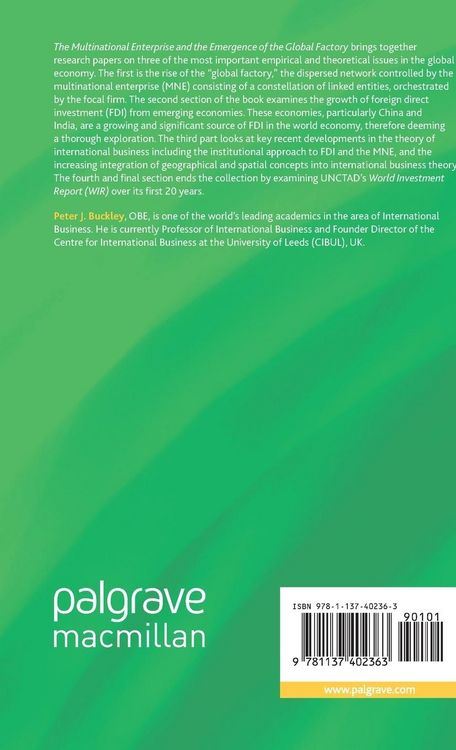Produktbild: The Multinational Enterprise and the Emergence of the Global Factory
