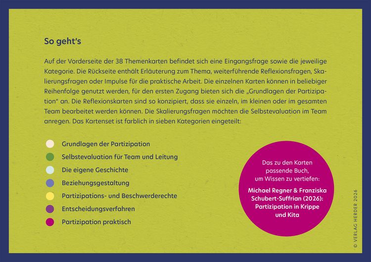 Produktbild: Partizipation in Krippe und Kita. 40 Reflexionskarten f&uuml;r die Teamarbeit