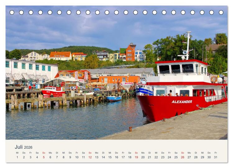 Produktbild: Sassnitz und die Kreidek&uuml;ste - Herbstimpressionen vom Hochuferweg Jasmund (Tischkalender 2026 DIN A5 quer), CALVENDO Monatskalender