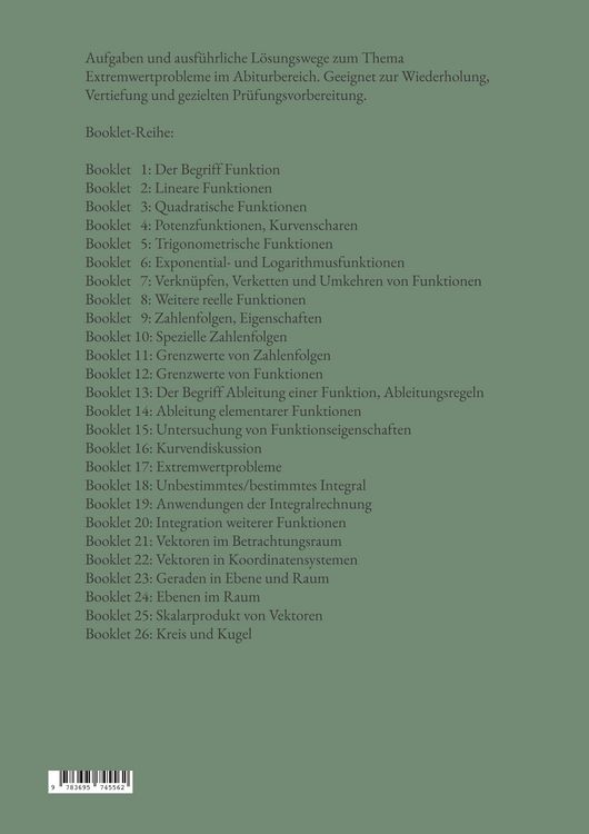 Produktbild: Mathematik f&uuml;r das Abitur
