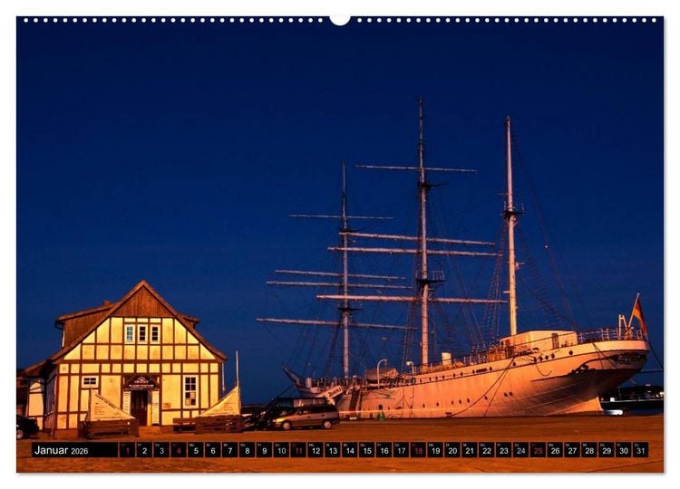 Produktbild: Stralsund F&Uuml;R NACHTSCHW&Auml;RMER (hochwertiger Premium Wandkalender 2026 DIN A2 quer), Kunstdruck in Hochglanz