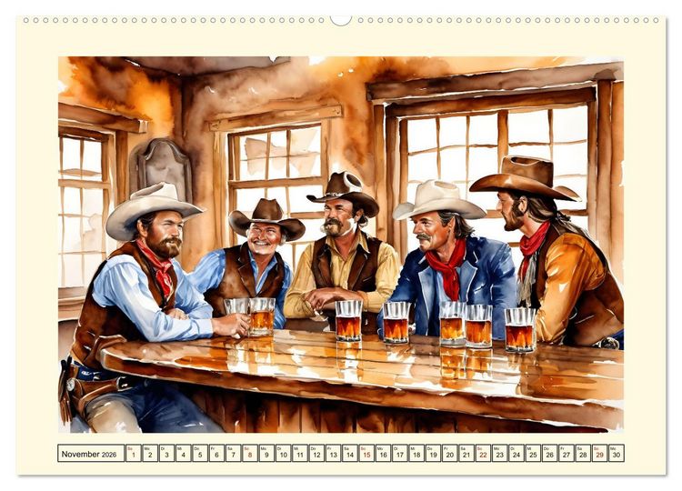Produktbild: Nostalgie - der Wilde Westen (hochwertiger Premium Wandkalender 2026 DIN A2 quer), Kunstdruck in Hochglanz