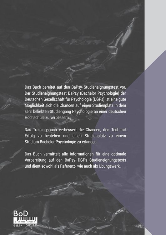 Produktbild: Trainingsbuch f&uuml;r den BaPsy-Studieneingangstest