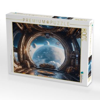 Produktbild: CALVENDO Puzzle Sicht aus einem Raumtransporter auf fremde Planeten | 1000 Teile Lege-Gr&ouml;&szlig;e 64x48cm Foto-Puzzle f&uuml;r gl&uuml;ckliche Stunden