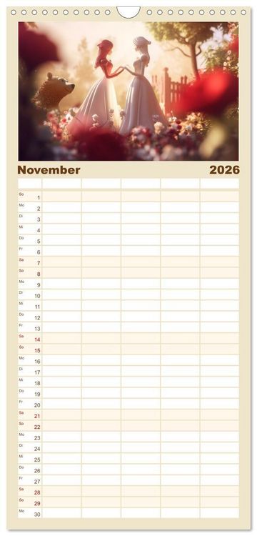 Produktbild: Familienplaner 2026 - Gl&uuml;cklich wie im M&auml;rchen mit 5 Spalten (Wandkalender, 21 x 45 cm) CALVENDO