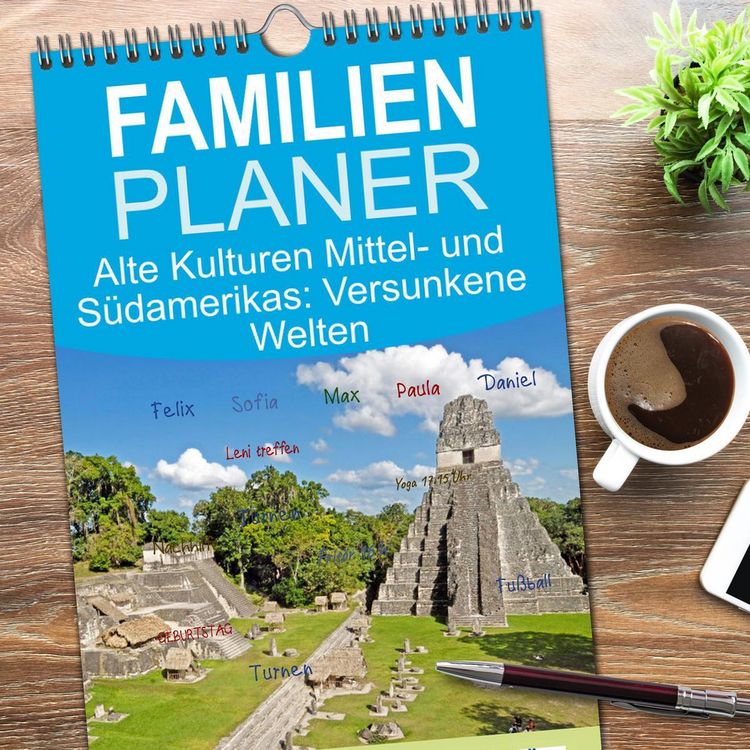 Produktbild: Familienplaner 2026 - Alte Kulturen Mittel- und S&uuml;damerikas: Versunkene Welten mit 5 Spalten (Wandkalender, 21 x 45 cm) CALVENDO