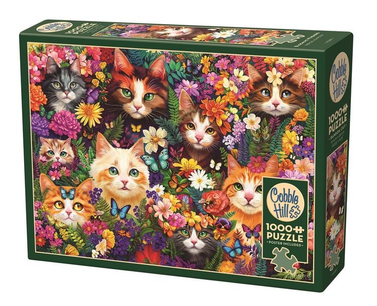 Produktbild: COBBLE HILL PUZZLES - Blumige Katzen 1000 Teile