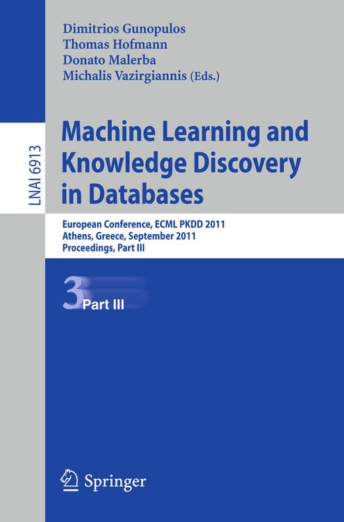 Produktbild: Machine Learning and Knowledge Discovery in Databases, Part III