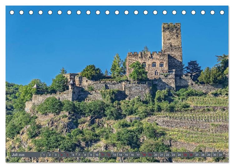 Produktbild: Burgen der Rheinromantik (Tischkalender 2026 DIN A5 quer), CALVENDO Monatskalender
