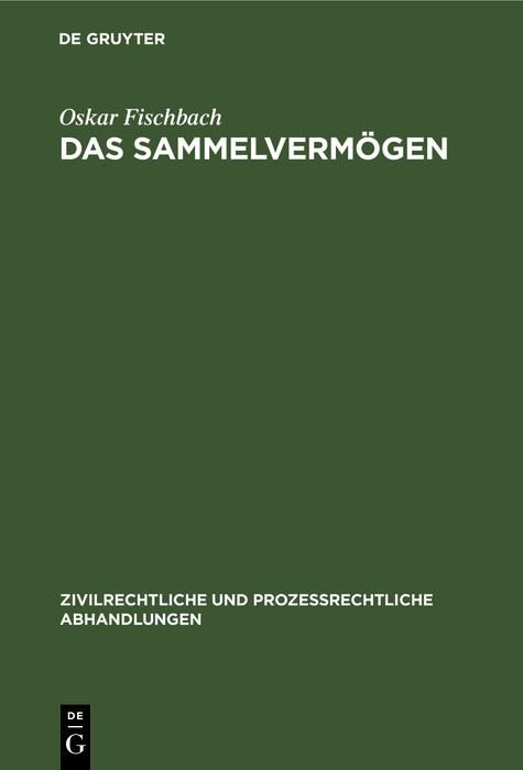 Produktbild: Das Sammelverm&ouml;gen