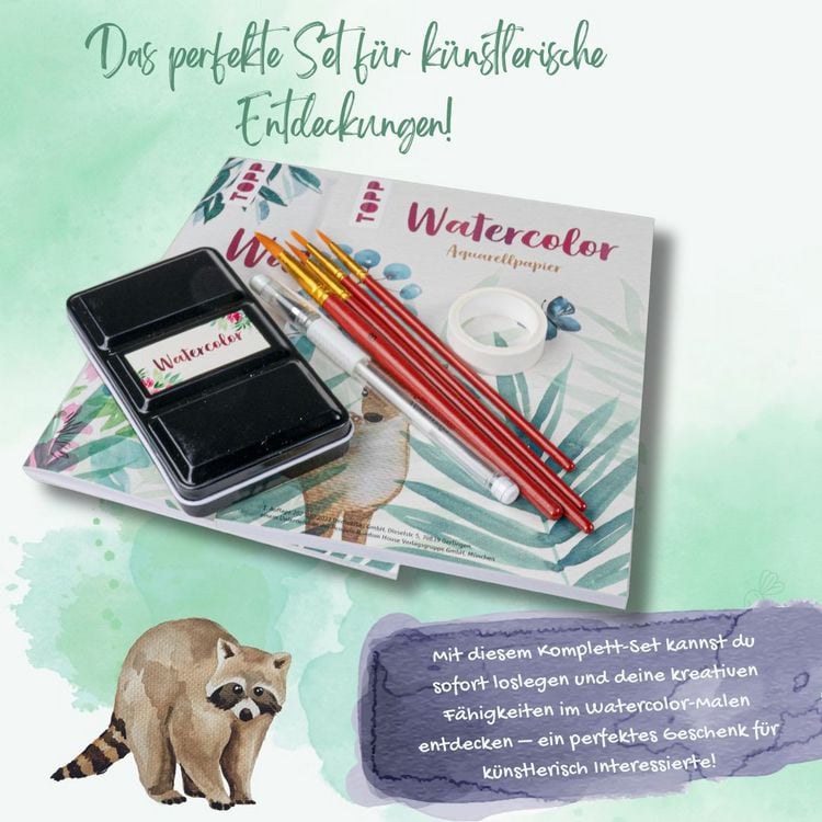 Produktbild: Watercolor - Die wunderbare Kreativbox. Mit Anleitungsbuch und Material
