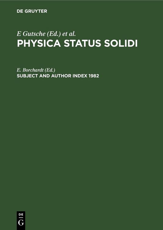 Produktbild: Subject and Author Index 1982